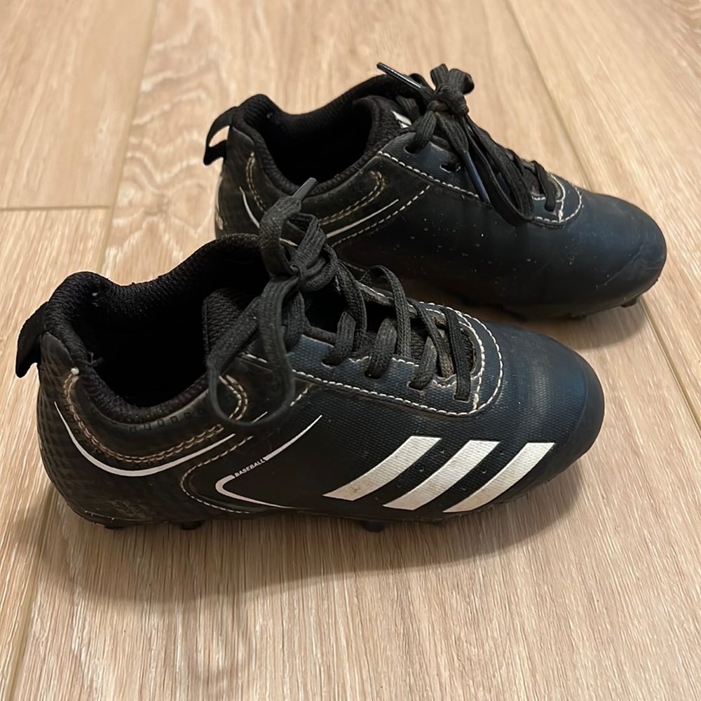 Adidas baseball cleats size 10K, black & white